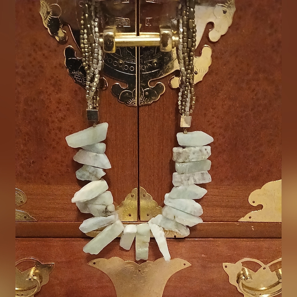 Stone Statement Necklace - image 1